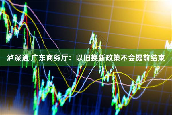 泸深通 广东商务厅：以旧换新政策不会提前结束