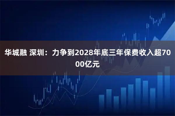 华城融 深圳：力争到2028年底三年保费收入超7000亿元